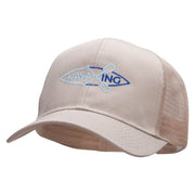 Kayaking Paddles Embroidered Solid Cotton Twill Mesh Prostyle Cap - Khaki OSFM