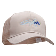 Kayaking Paddles Embroidered Solid Cotton Twill Mesh Prostyle Cap - Khaki OSFM