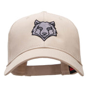 Wolf Motif Embroidered Low Profile Cotton Twill Cap