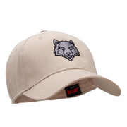 Wolf Motif Embroidered Low Profile Cotton Twill Cap