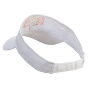 Halloween Boo with Ghost Embroidered Cotton Twill Sun Visor - White OSFM