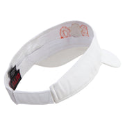 Halloween Boo with Ghost Embroidered Cotton Twill Sun Visor - White OSFM