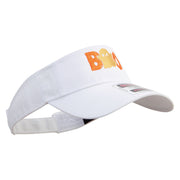 Halloween Boo with Ghost Embroidered Cotton Twill Sun Visor - White OSFM