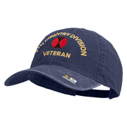 U.S. Army 7th Infantry Division Embroidered Washed Solid Pigment Dyed Cotton Twill Brass Buckle Cap - Navy OSFM