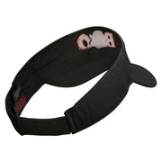 Halloween Boo with Ghost Embroidered Cotton Twill Sun Visor - Black OSFM