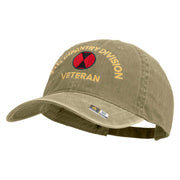 U.S. Army 7th Infantry Division Embroidered Washed Solid Pigment Dyed Cotton Twill Brass Buckle Cap - Khaki OSFM