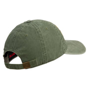 U.S. Army 7th Infantry Division Embroidered Washed Solid Pigment Dyed Cotton Twill Brass Buckle Cap - Olive OSFM