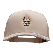 Pitbull Portrait Embroidered Retro Trucker Cap