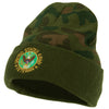 US Army Veteran Circle Logo Embroidered Camo Knit Long Cuff Beanie