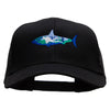 Scuba Shark Embroidered Solid Cotton Twill Mesh Prostyle Cap - Black OSFM