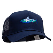 Scuba Shark Embroidered Solid Cotton Twill Mesh Prostyle Cap - Navy OSFM