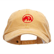 Bear Canada Leaf Embroidered Pigment Dyed Wash Caps