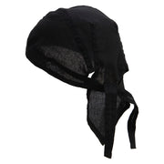 King Atlantis Logo Embroidered Cotton Poplin Biker Style Head Wrap - Black OSFM