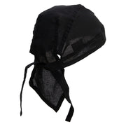 King Atlantis Logo Embroidered Cotton Poplin Biker Style Head Wrap - Black OSFM