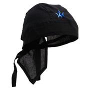 King Atlantis Logo Embroidered Cotton Poplin Biker Style Head Wrap - Black OSFM