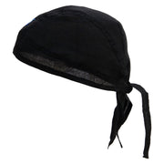 King Atlantis Logo Embroidered Cotton Poplin Biker Style Head Wrap - Black OSFM