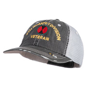 U.S. Army 7th Infantry Division Embroidered Low Profile Special Cotton Mesh Cap - Black OSFM