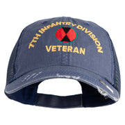U.S. Army 7th Infantry Division Embroidered Low Profile Special Cotton Mesh Cap - Navy OSFM