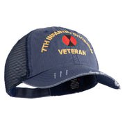 U.S. Army 7th Infantry Division Embroidered Low Profile Special Cotton Mesh Cap - Navy OSFM