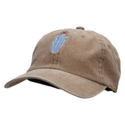 Spiny Ferocactus Embroidered Unstructured Pigment Dyed Cotton Cap - Brown OSFM