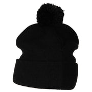 Catula Embroidered Pom Long Beanie with Cuff