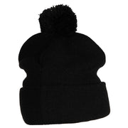 Catula Embroidered Pom Long Beanie with Cuff