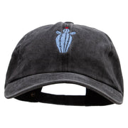 Spiny Ferocactus Embroidered Unstructured Pigment Dyed Cotton Cap - Black OSFM