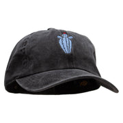 Spiny Ferocactus Embroidered Unstructured Pigment Dyed Cotton Cap - Black OSFM