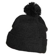 Catula Embroidered Pom Long Beanie with Cuff