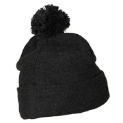 Catula Embroidered Pom Long Beanie with Cuff