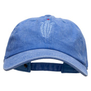 Spiny Ferocactus Embroidered Unstructured Pigment Dyed Cotton Cap - Blue OSFM