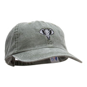 Elephant Mascot Embroidered Pigment Dyed Wash Caps