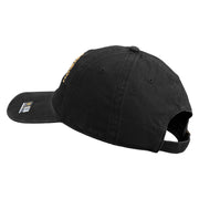 U.S. Army 8th Infantry Division Embroidered Washed Solid Pigment Dyed Cotton Twill Brass Buckle Cap - Black OSFM