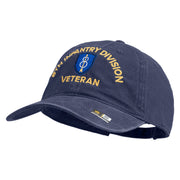 U.S. Army 8th Infantry Division Embroidered Washed Solid Pigment Dyed Cotton Twill Brass Buckle Cap - Navy OSFM