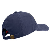 U.S. Army 8th Infantry Division Embroidered Washed Solid Pigment Dyed Cotton Twill Brass Buckle Cap - Navy OSFM