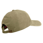 U.S. Army 8th Infantry Division Embroidered Washed Solid Pigment Dyed Cotton Twill Brass Buckle Cap - Khaki OSFM