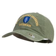 U.S. Army 8th Infantry Division Embroidered Washed Solid Pigment Dyed Cotton Twill Brass Buckle Cap - Olive OSFM