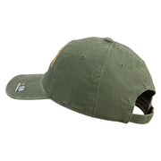 U.S. Army 8th Infantry Division Embroidered Washed Solid Pigment Dyed Cotton Twill Brass Buckle Cap - Olive OSFM