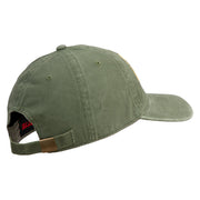 U.S. Army 8th Infantry Division Embroidered Washed Solid Pigment Dyed Cotton Twill Brass Buckle Cap - Olive OSFM