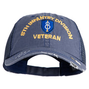 U.S. Army 8th Infantry Division Embroidered Low Profile Special Cotton Mesh Cap - Navy OSFM