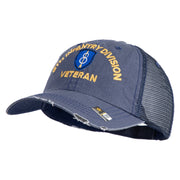 U.S. Army 8th Infantry Division Embroidered Low Profile Special Cotton Mesh Cap - Navy OSFM