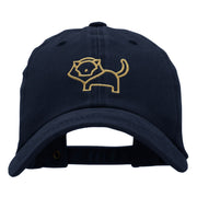 Minimalist Lion Outline Embroidered Unstructured Cotton Cap