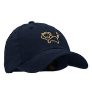 Minimalist Lion Outline Embroidered Unstructured Cotton Cap