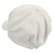 Chicken Warrior Embroidered Cotton Elastic Newsboy Cap - White OSFM