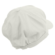 Chicken Warrior Embroidered Cotton Elastic Newsboy Cap - White OSFM