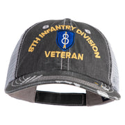 U.S. Army 8th Infantry Division Embroidered Low Profile Special Cotton Mesh Cap - Black OSFM
