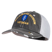 U.S. Army 8th Infantry Division Embroidered Low Profile Special Cotton Mesh Cap - Black OSFM