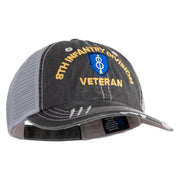 U.S. Army 8th Infantry Division Embroidered Low Profile Special Cotton Mesh Cap - Black OSFM