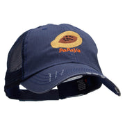 Papaya Embroidered Low Profile Special Cotton Mesh Cap - Navy OSFM