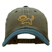 Minimalist Lion Outline Embroidered Unstructured Cotton Cap